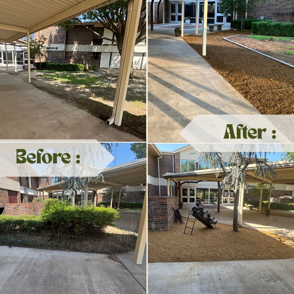 Pictures of before and after of the front entrance