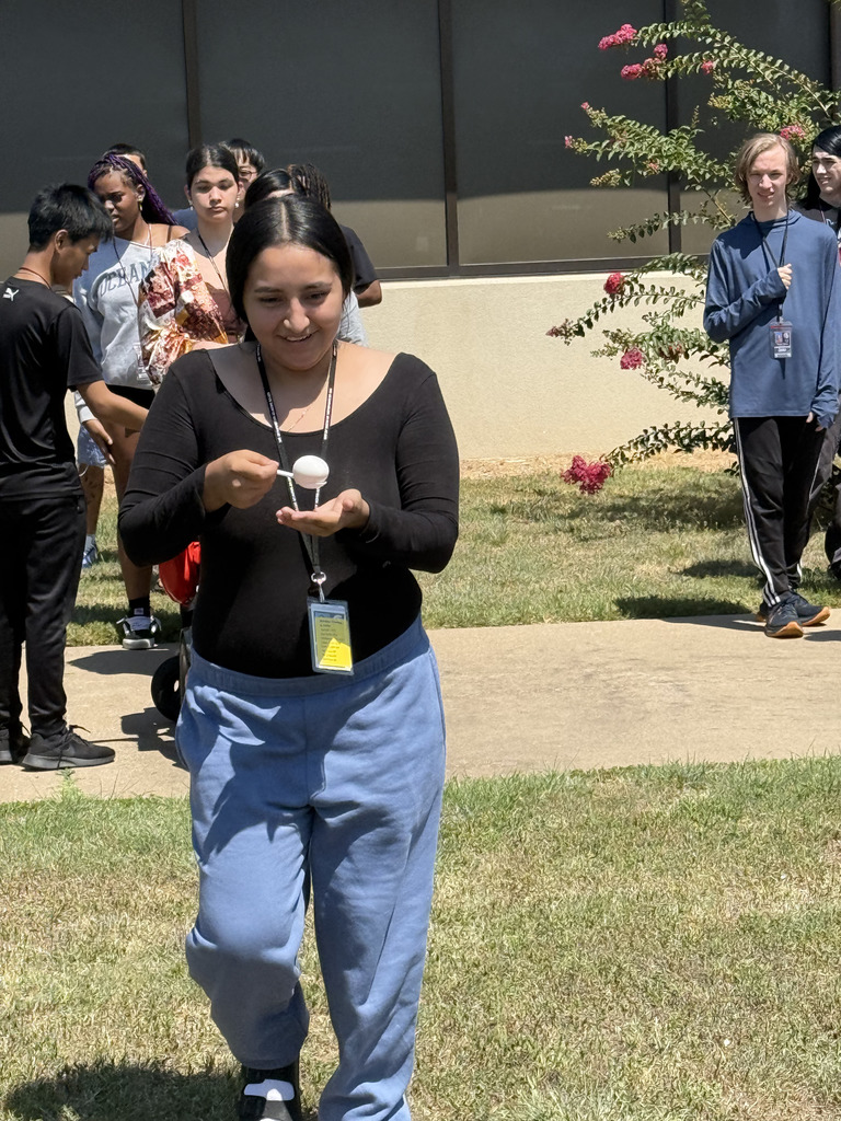 a student participating in the egg race