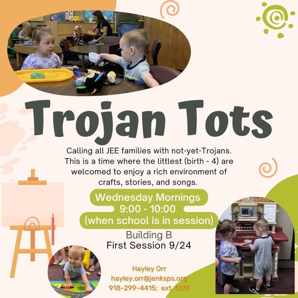 Trojan Tots flyer, sessions starting Wednesday Sept 24