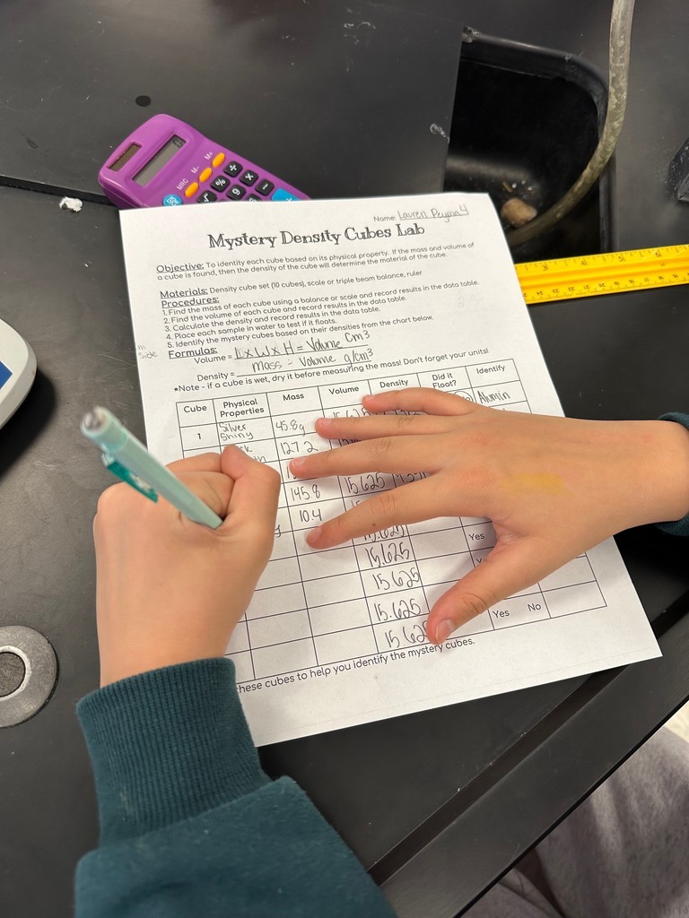 Density Mystery Cubes Lab