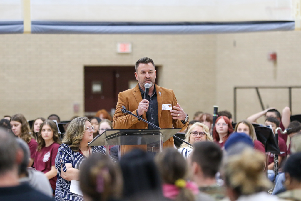 cory box speaking at the middle school