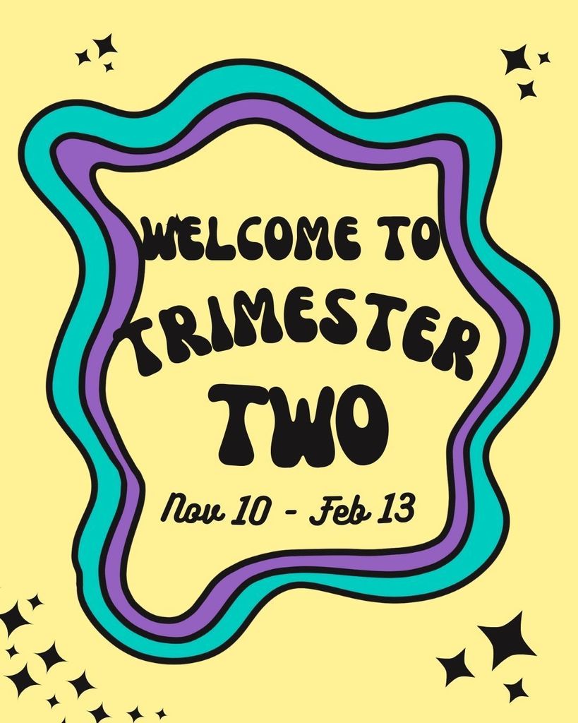 Image that says welcome to trimester 2 