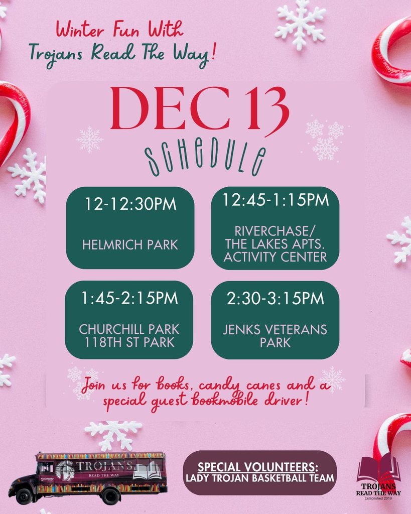 Trojans Read the Way Schedule for Dec. 13, 2025 