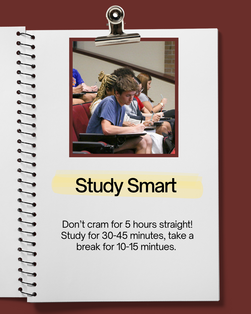 study smart - study efficiently rather than cramming!