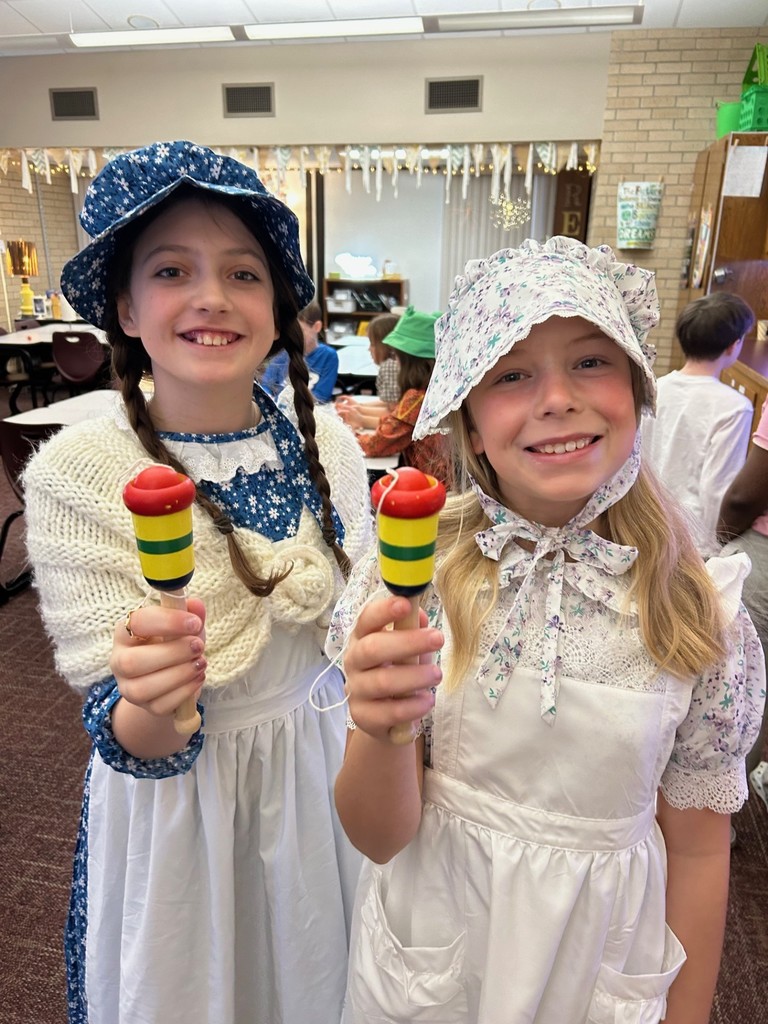 students dressed for colonial day activities