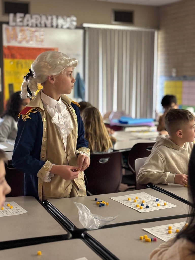 students dressed for colonial day activities