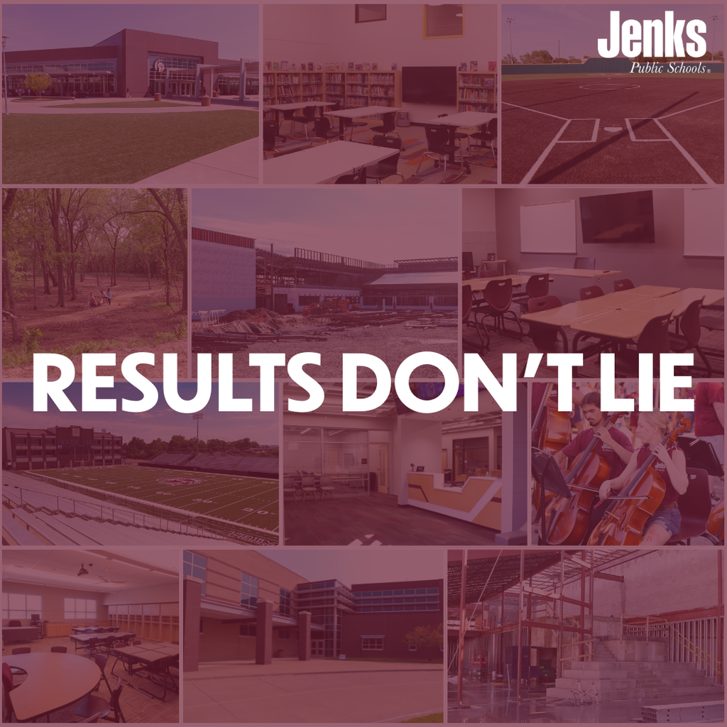 graphic with images of projects paid with bond dollars. text on graphic says results don't lie,