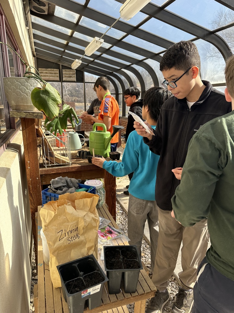 students in greenhouse