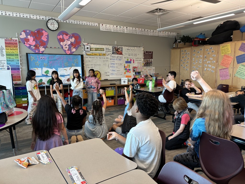 Group of students presenting their native languages to their class!