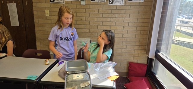 students at the crochet lunch club