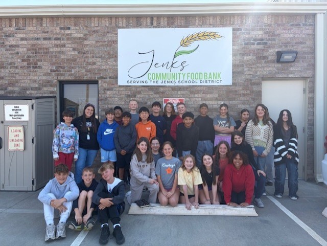 6th Grade students at the Jenks Community Food Bank