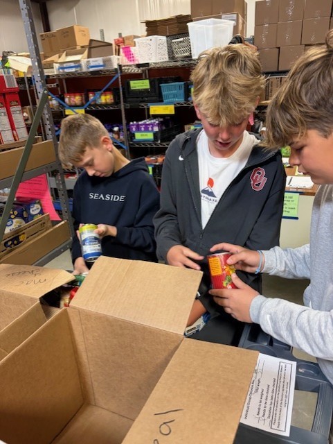 6th Grade students at the Jenks Community Food Bank