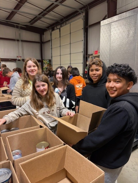 6th Grade students at the Jenks Community Food Bank