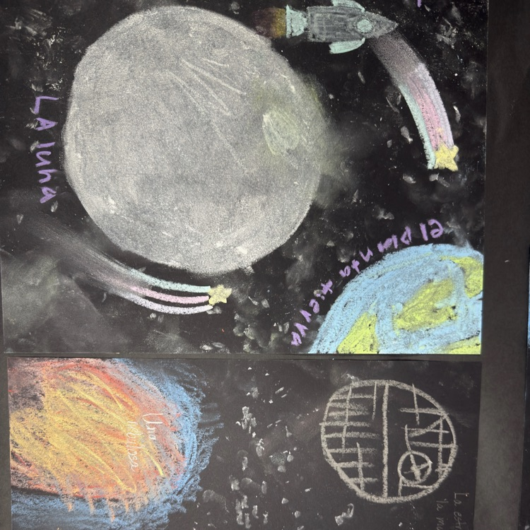 art of the moon and rocket launch 