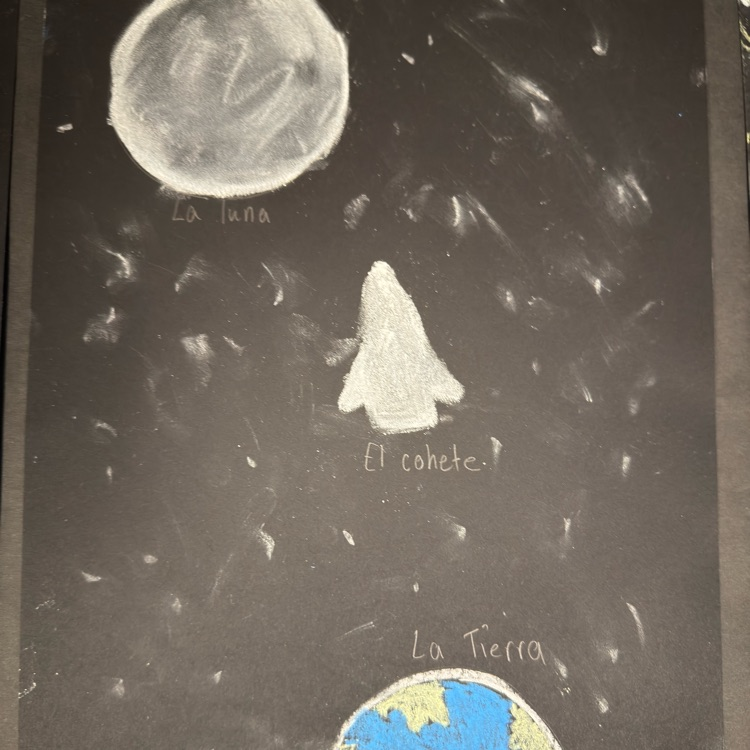 art of the moon and rocket launch 