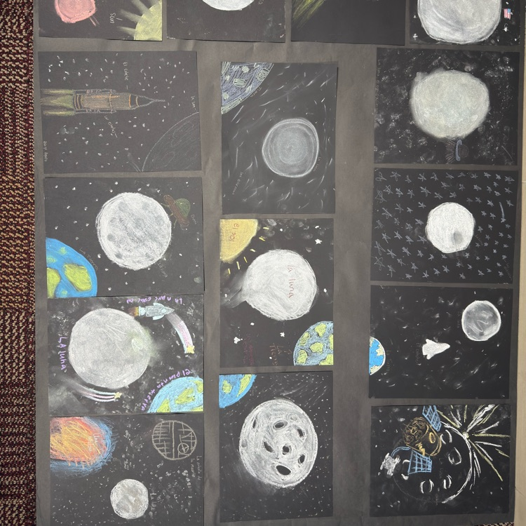 art of the moon and rocket launch 