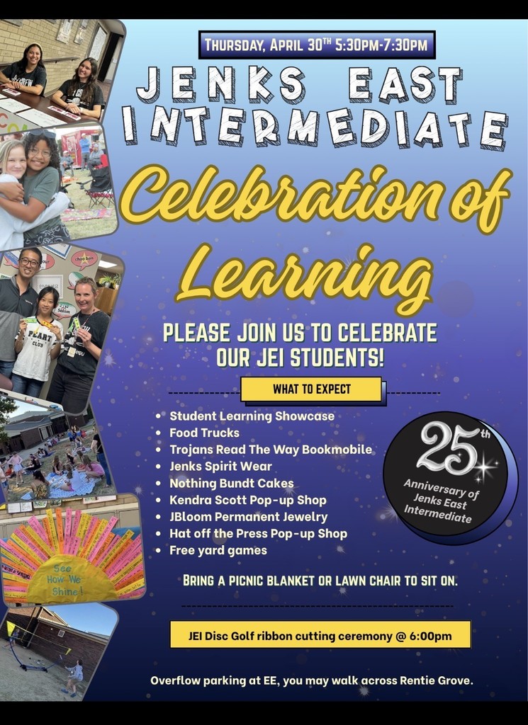 Celebration of Learning informational poster-Thursday April 30 at 5:30