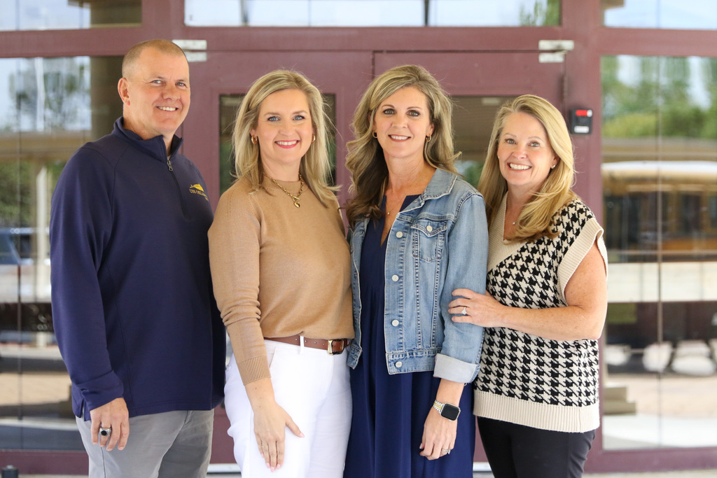 Jenks Middle School Assistant Principals: Ray Weis, Megan Jackson, Lenna Coffman, and Jennifer Blackshare.