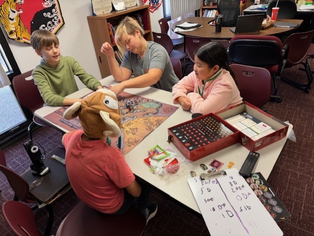 students participating during the strategic gaming lunch club