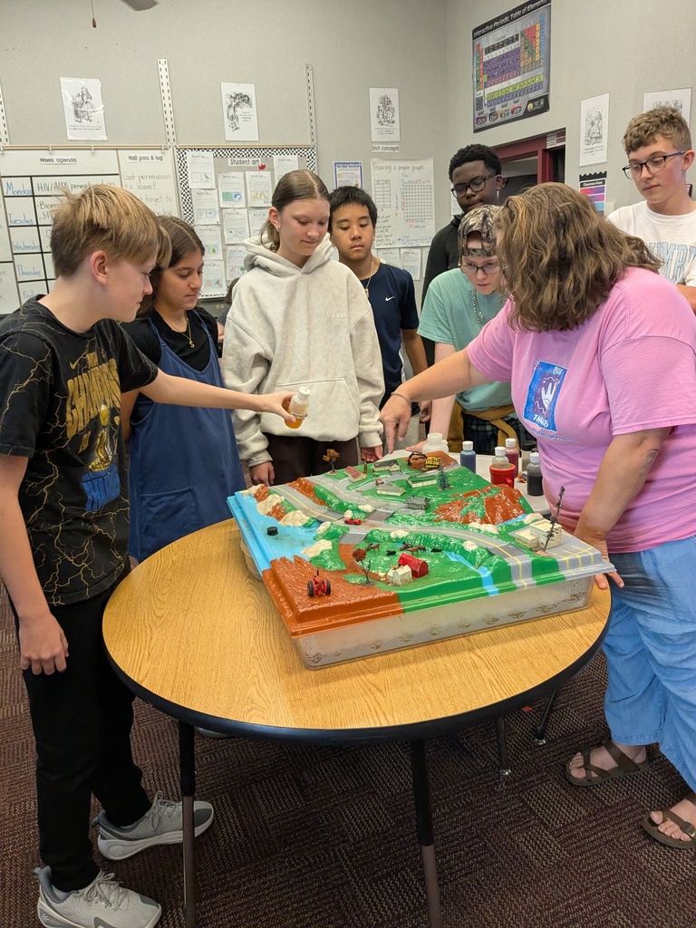 students gathered around a demonstration