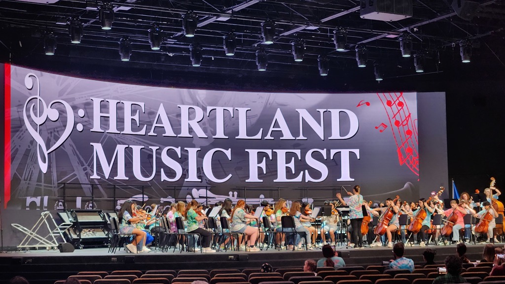 orchestra students performing