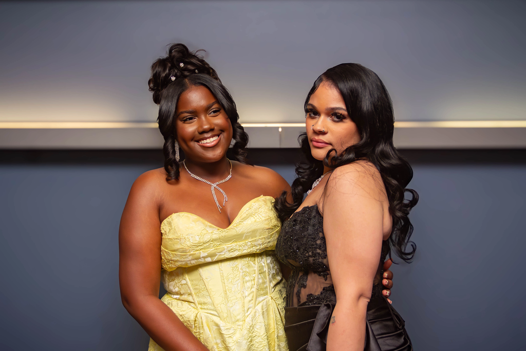 two girls attending prom