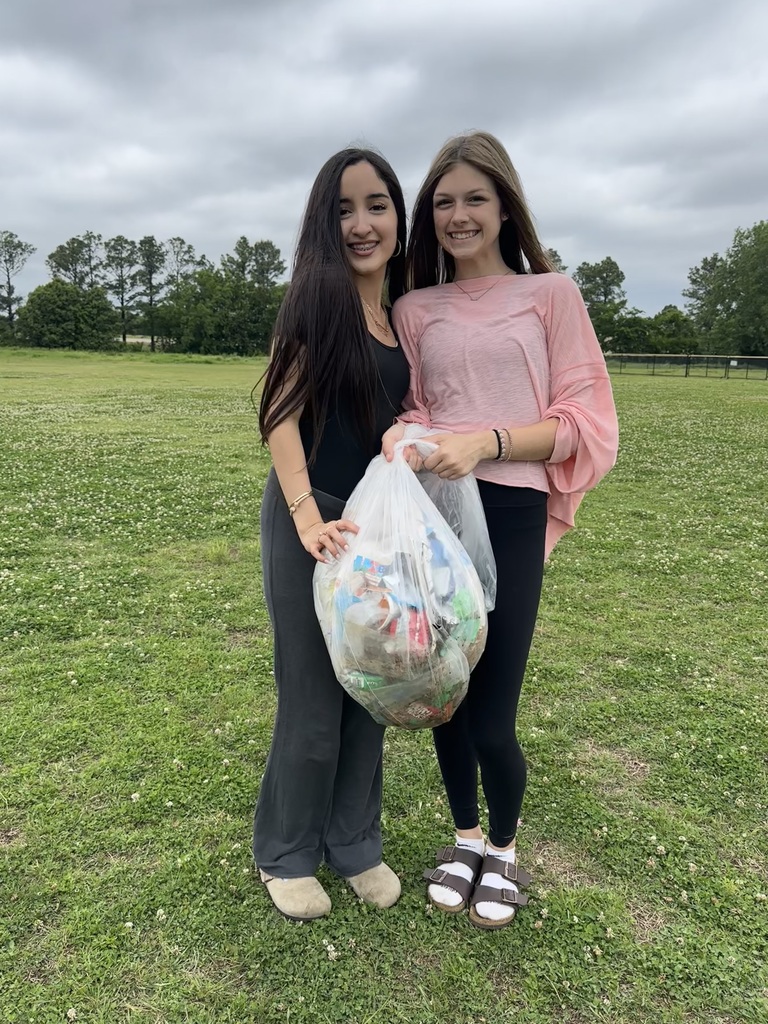 Students picking up trash