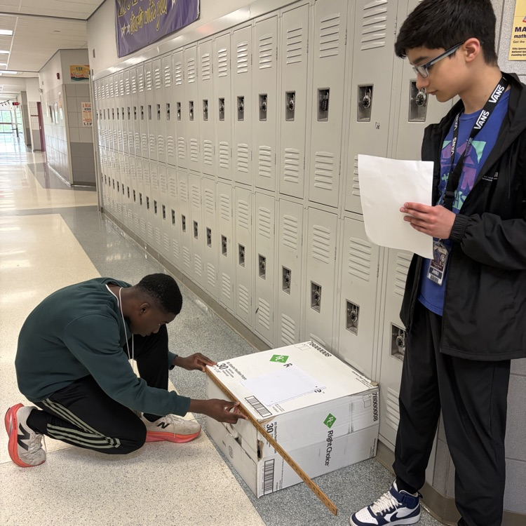 students measuring 