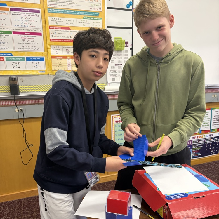 students measuring 