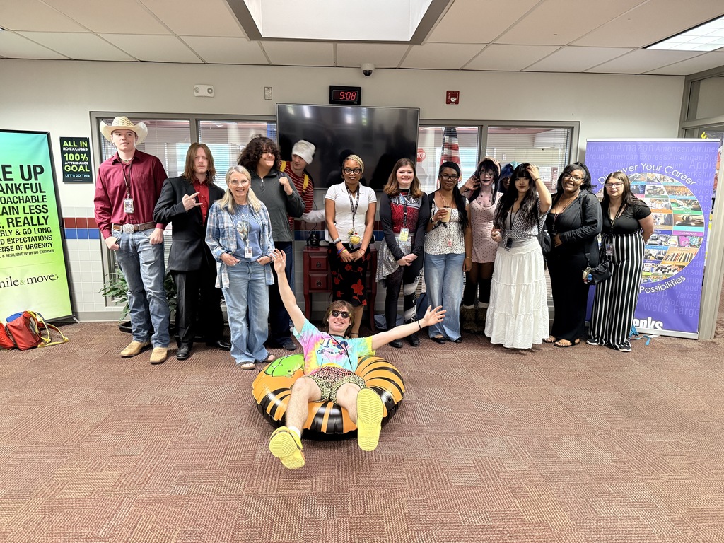 Assorted students and staff wearing "wrong occasion" outfits 