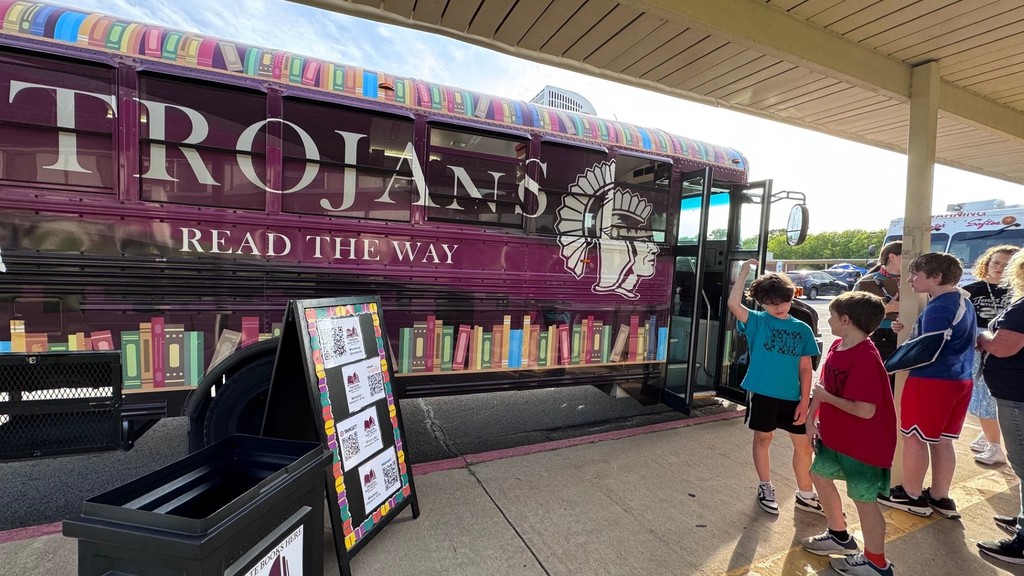 Trojans Read the Way bus