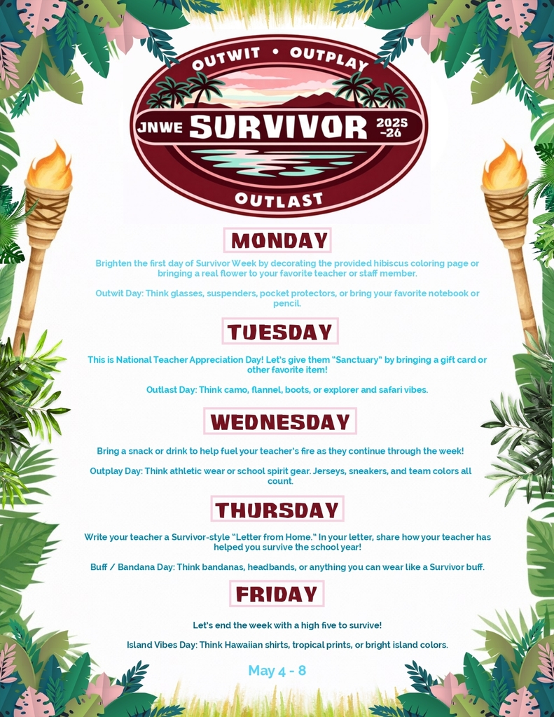 NWE Staff Week-Dress Up Schedule!