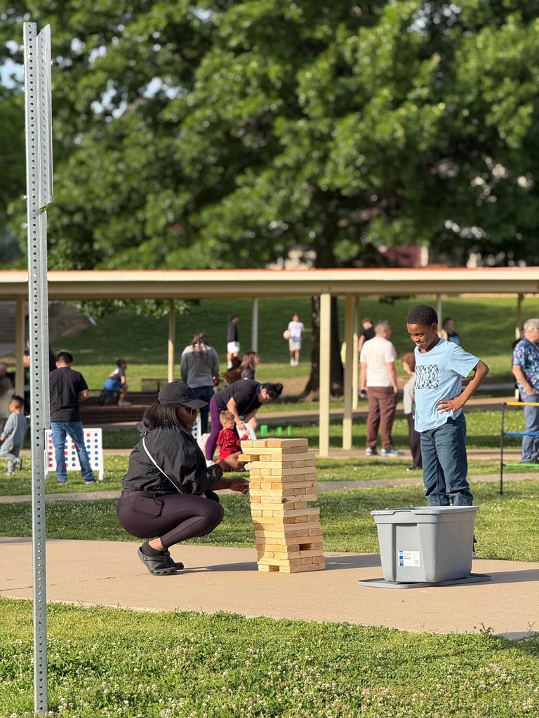 families playing games at the celebration of learning