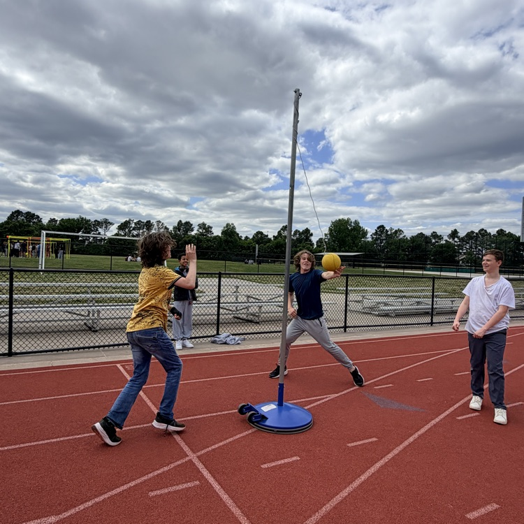 students playing tetherball 