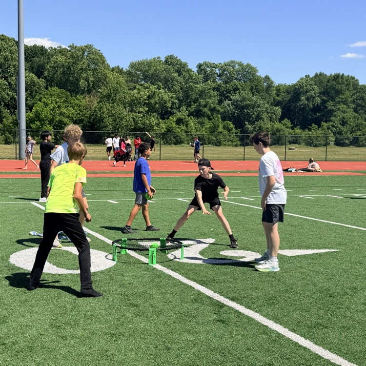 students playing spike ball