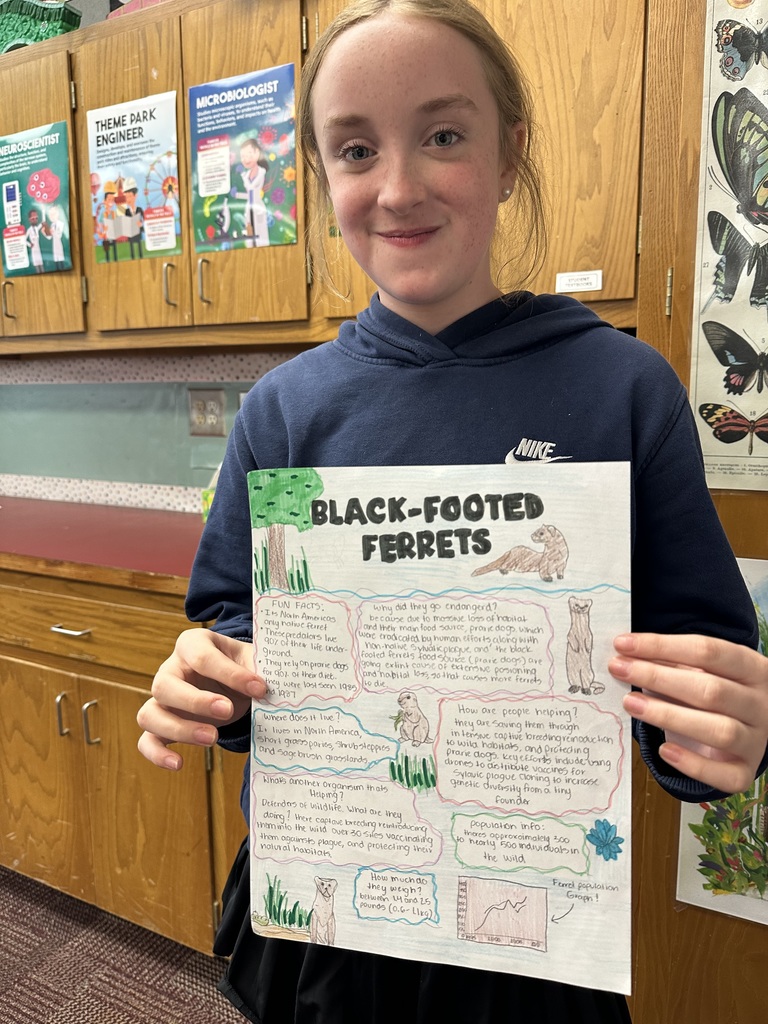 student holding poster