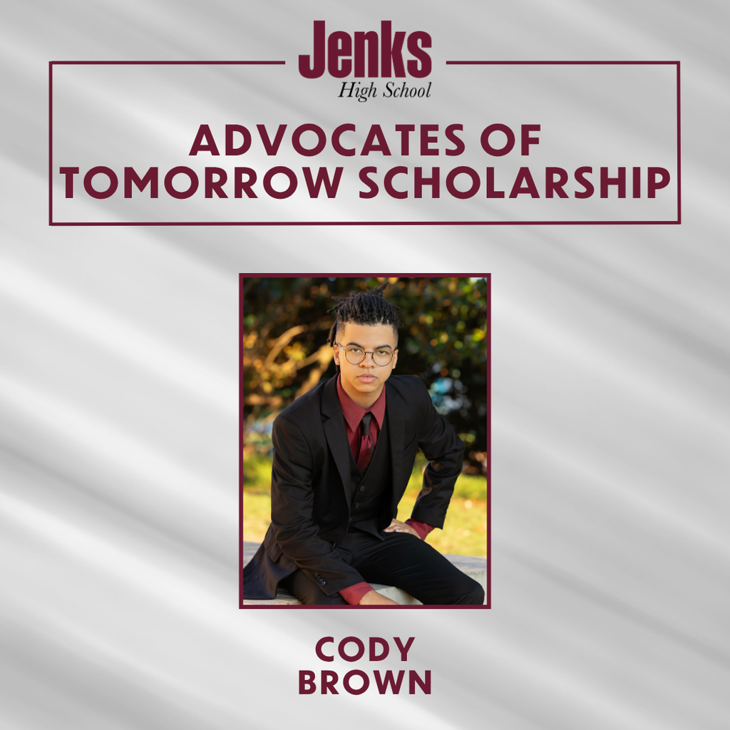 graphic naming the advocates of tomorrow scholarship winner. cody brown is the winner. he is pictured