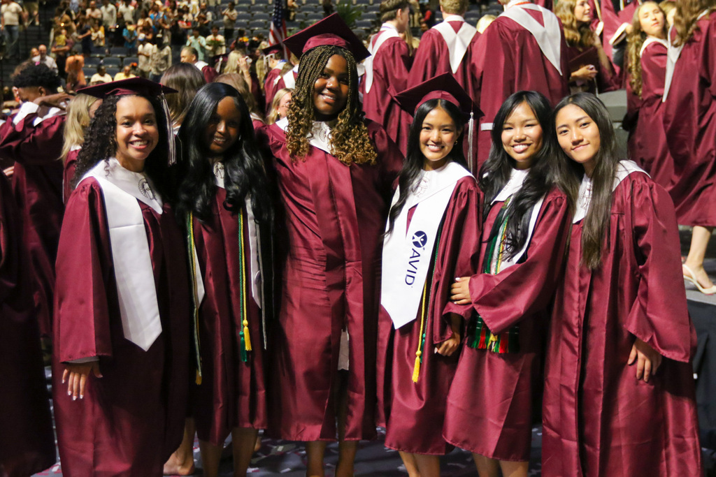 group of 6 girls smiling for a photo