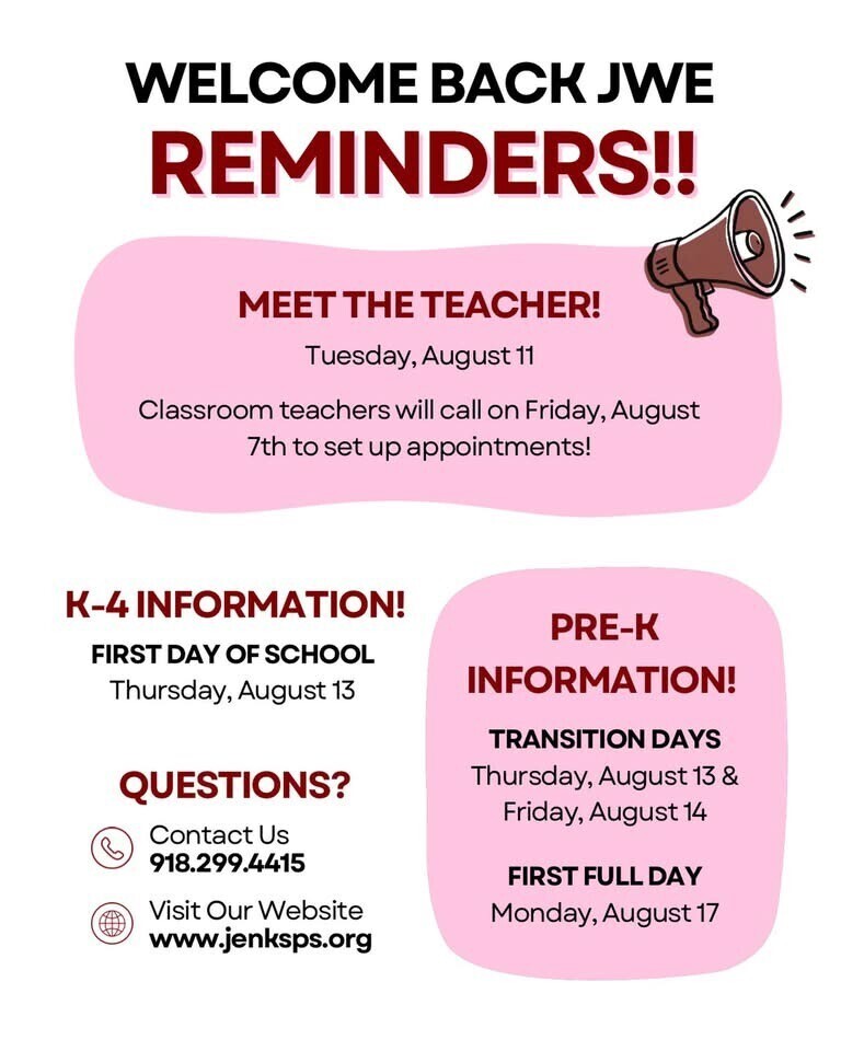 Back to School Reminders