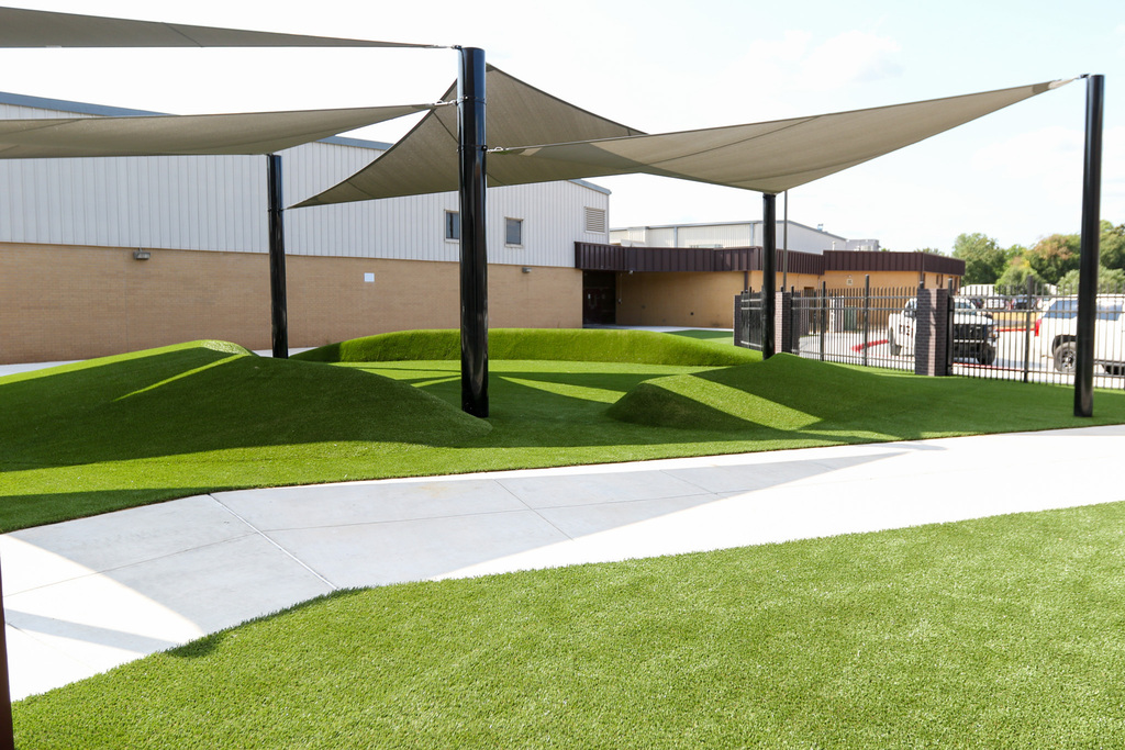 new exterior turf with new shading