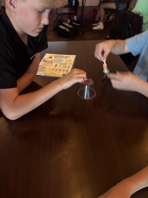 students working together at a table