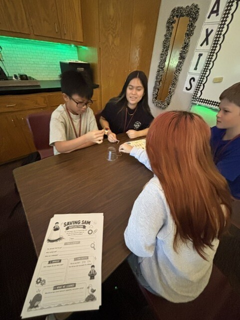 students working together at a table