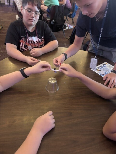 students working together at a table