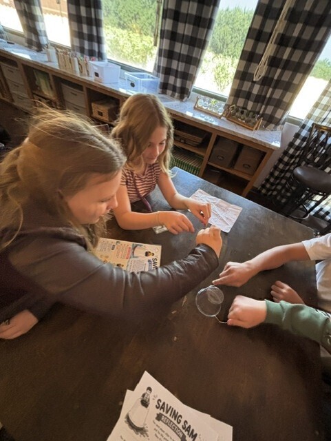 students working together at a table
