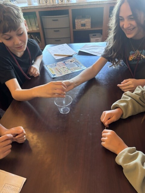 students working together at a table
