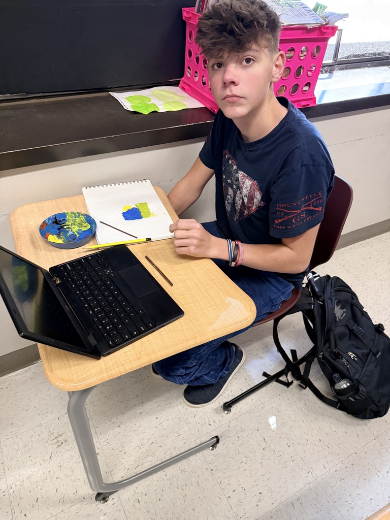 a student working on his project