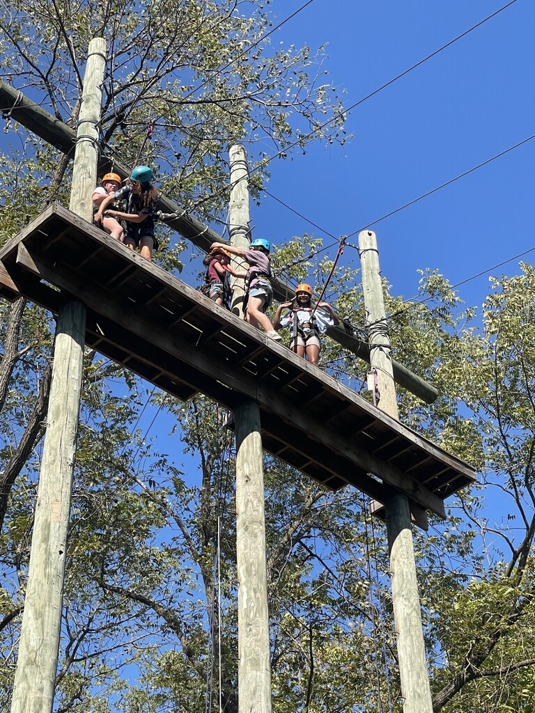 students doing ropes course at Jenks wild