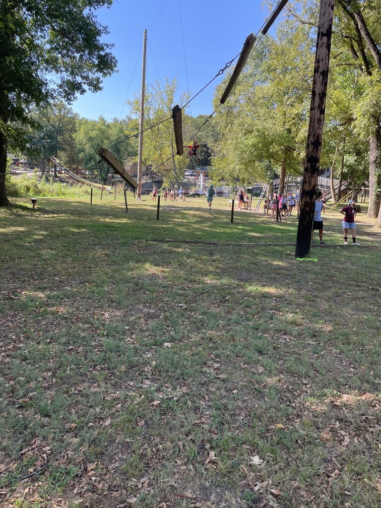 students at ropes course at Jenks Wild