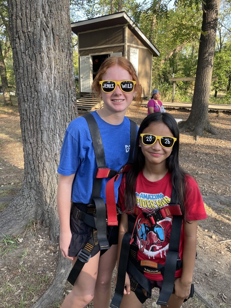 students at ropes course at jenks wild