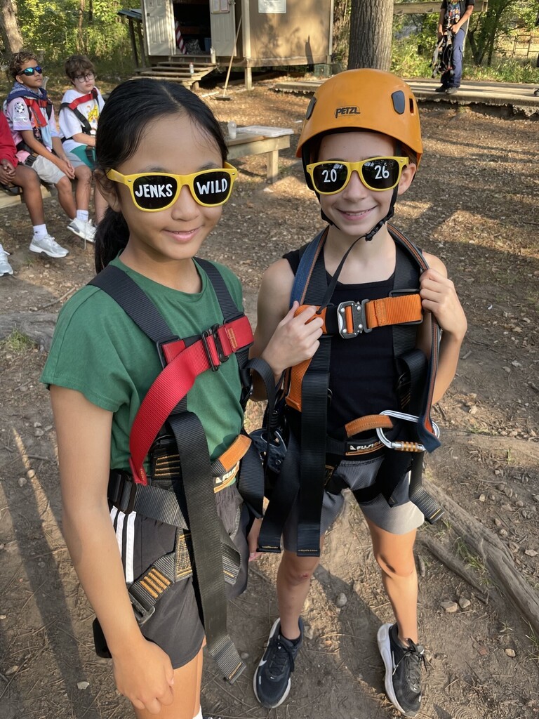 students at ropes course at jenks wild